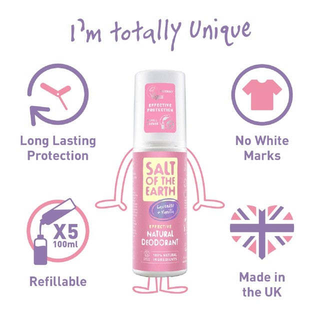 Salt of the Earth Lavender Vanilla Deodorant 100ml (British brand)