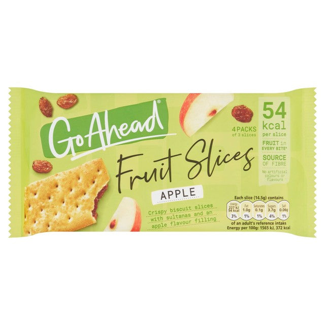 Go Ahead apple crispy fruit slices snack bars 12 slices, UK version