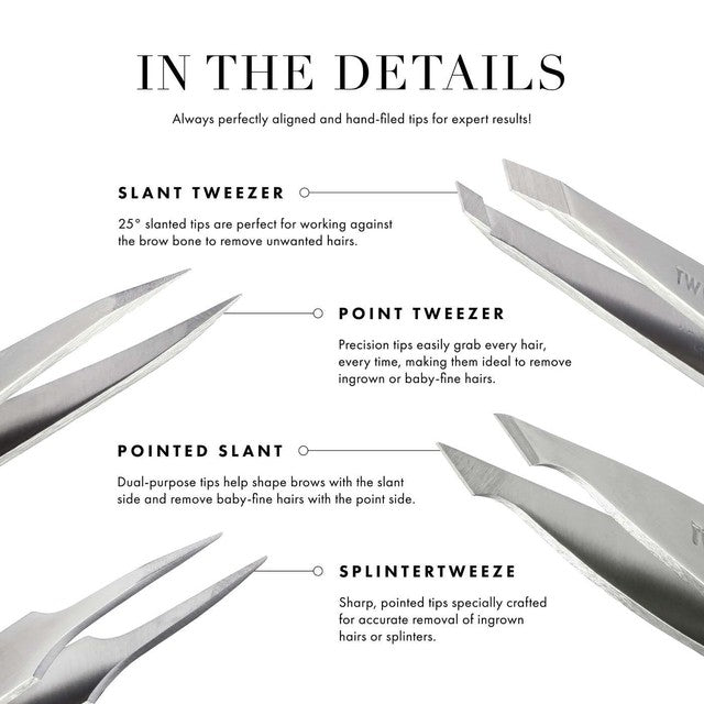 Tweezerman Black Leopard Mini Slant Tweezer (British brand)