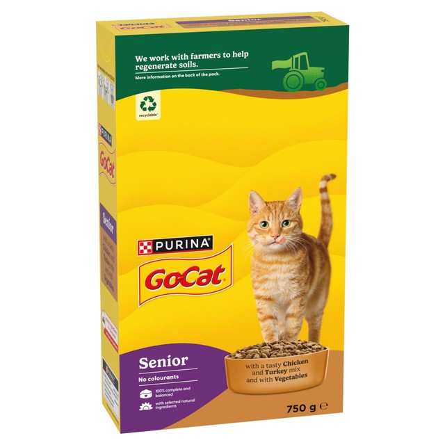 Go-Cat senior chicken and turkey dry cat food 750g, UK version