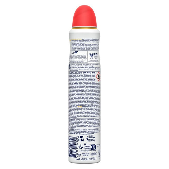 Dove Peach and White Blossom anti-perspirant spray 200ml - British product
