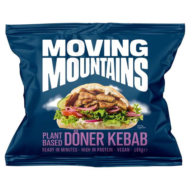 Moving Mountains plant-based doner kebab pieces 160g, imported from the UK