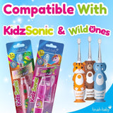 Brush-Baby KidzSonic replacement toothbrush heads 3-6 years pack of 4 - British product