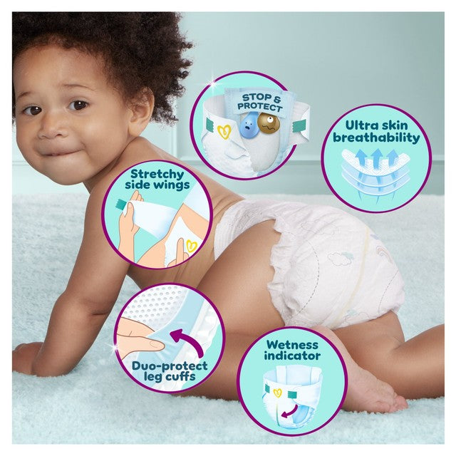 Pampers Premium Protection nappies Essential Pack Size 6 28 nappies, imported from the UK
