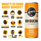 Remedy ginger lemon kombucha 250ml, imported from the UK