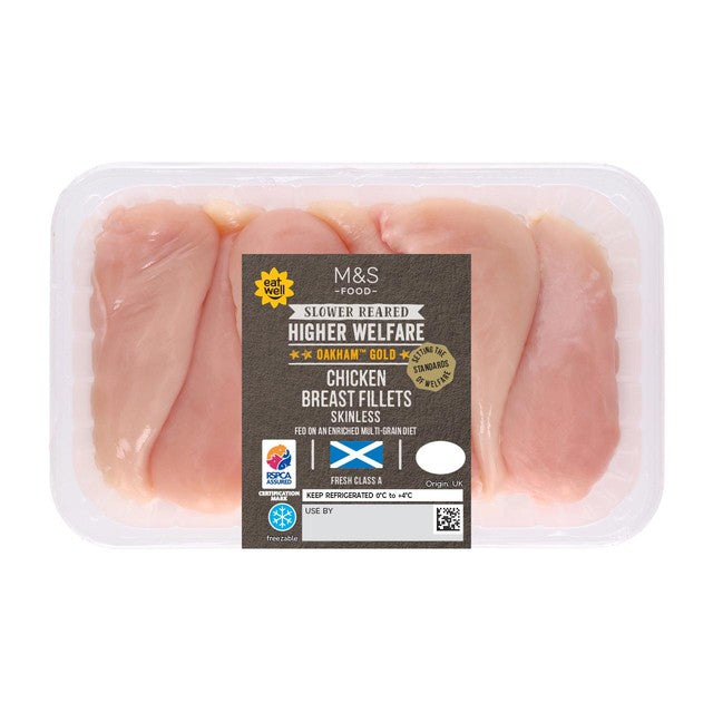 M&S Oakham Gold chicken breast fillets 1kg, imported from the UK