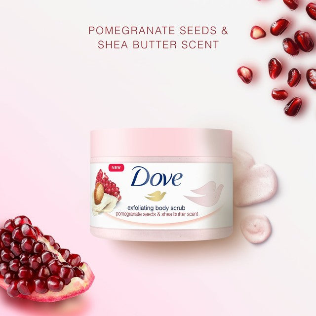 Dove pomegranate and shea butter body scrub 225ml - British product