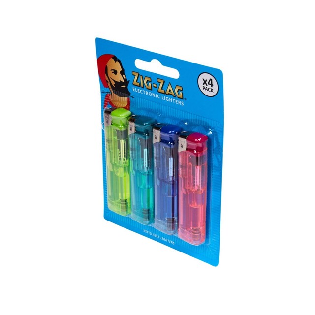 Zig Zag electronic lighters 4 pack (British brand)