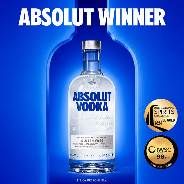 Absolut Blue Original Vodka 70cl - British product