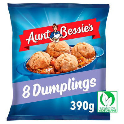 Aunt Bessie's 8 Hearty Vegetable Suet Dumplings Frozen 390g