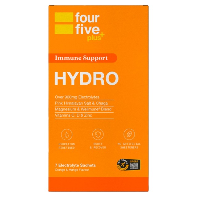 FourFive immune electrolyte and vitamin hydration sachets orange and mango flavour 7 sachets - British product