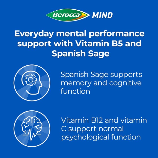 Berocca Mind Citrus multivitamin supplement 15 tablets - British product