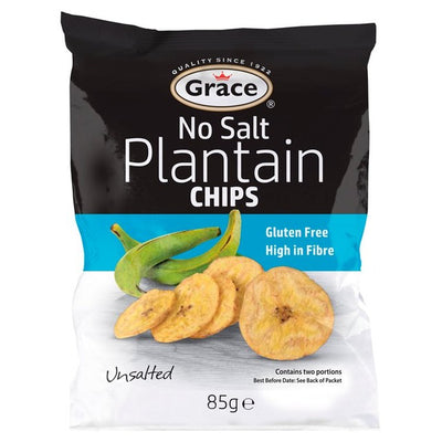 Grace No Salt Plantain Chips Savory Snack 85g