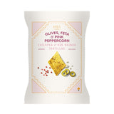 M&S olives, feta and pink peppercorn tortilla snacks 150g, imported from the UK