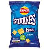 Walkers Squares Salt & Vinegar potato snacks multipack 6x22g (British brand)