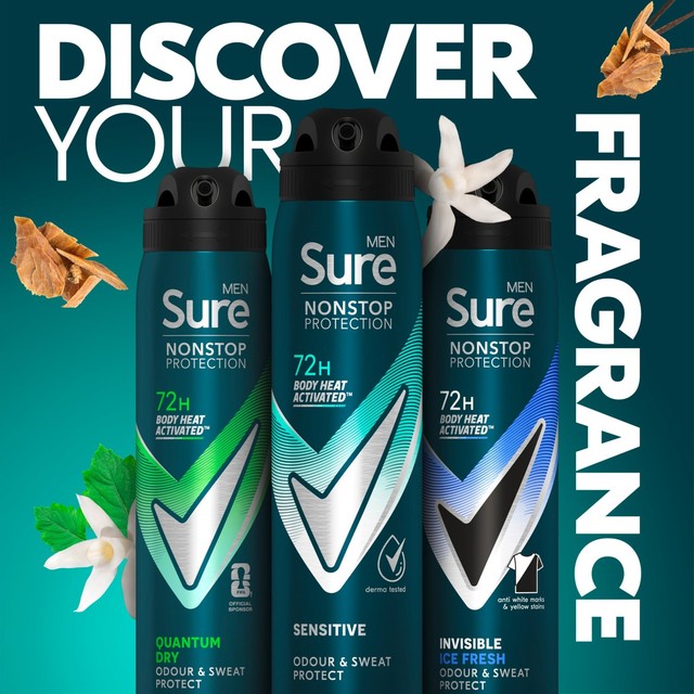 Sure men sensitive anti-perspirant deodorant spray 250ml (British brand)