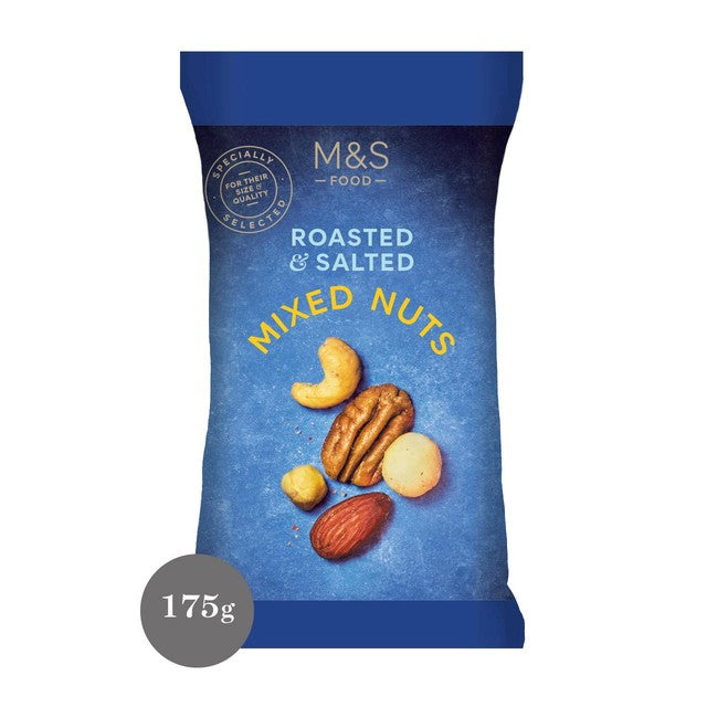 M&S Roasted & Salted Mixed Nuts 175g, imported from the UK