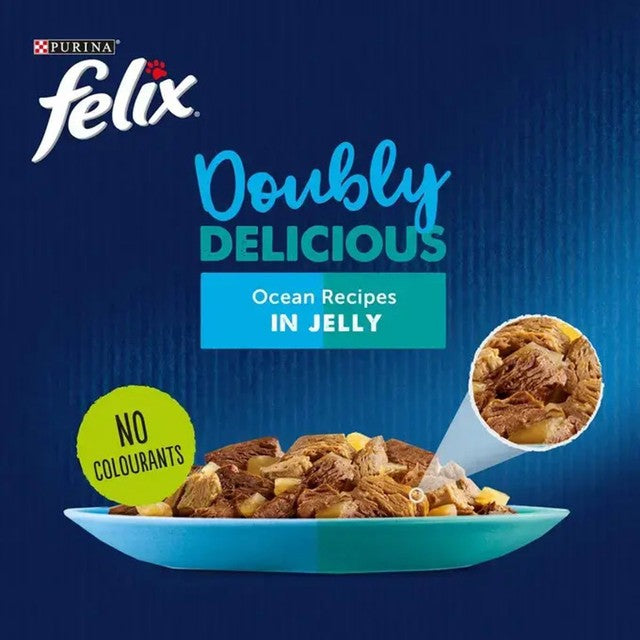 Felix Doubly Delicious ocean recipes wet cat food 12 x 85g - British product