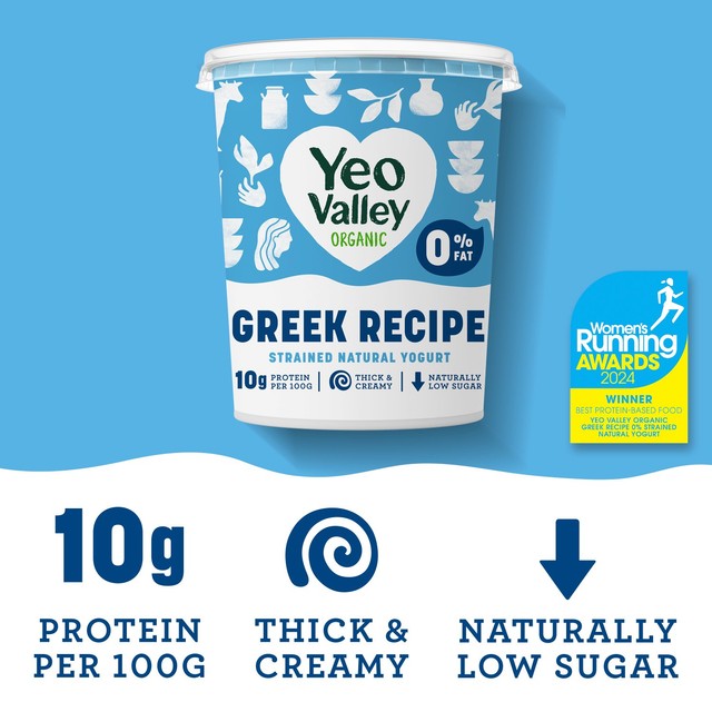 Yeo Valley Organic Greek Recipe 0% Strained Natural Yogurt 850g (British brand)