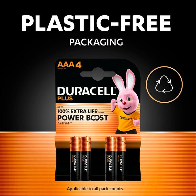 Duracell AAA alkaline batteries 4-pack - British product