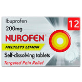 Nurofen Lemon Meltlets Ibuprofen 12 pack, imported from the UK