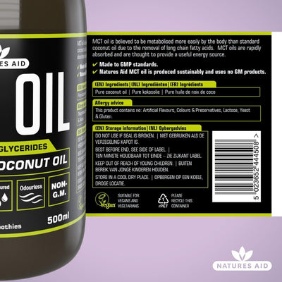Natures Aid 100 % MCT Olje Kokosolje 500ml