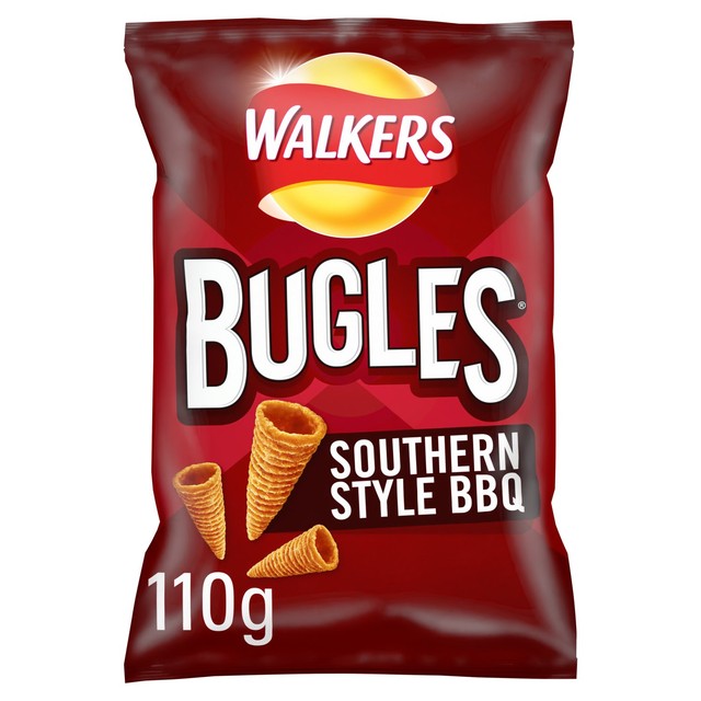 Walkers Bugles Southern Style BBQ corn snack crisps 110g (British brand)