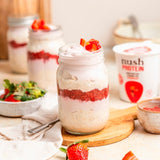 Nush Strawberry High Protein Almond Yogurt 350g, imported from the UK