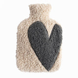 Caroline Gardner heart borg hot water bottle oat charcoal - British product