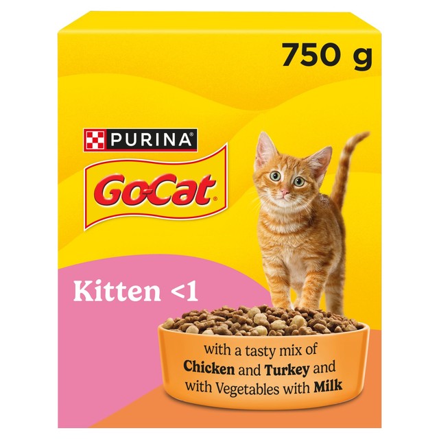 Go-Cat kitten dry cat food chicken turkey and milk 750g, UK version