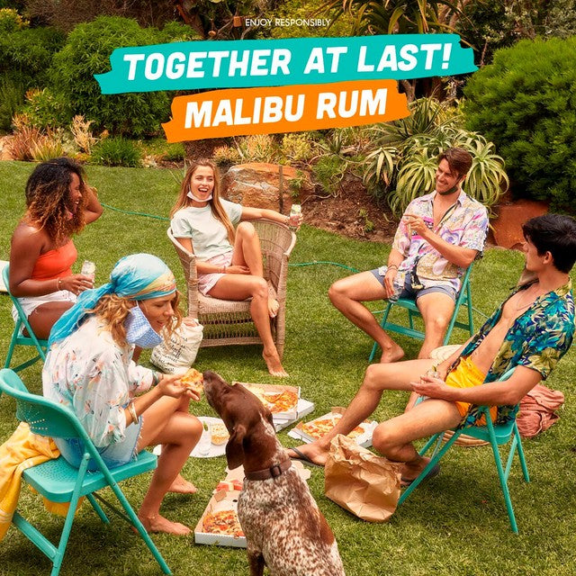 Malibu Original White Rum with Coconut Flavour 1L, imported from the UK