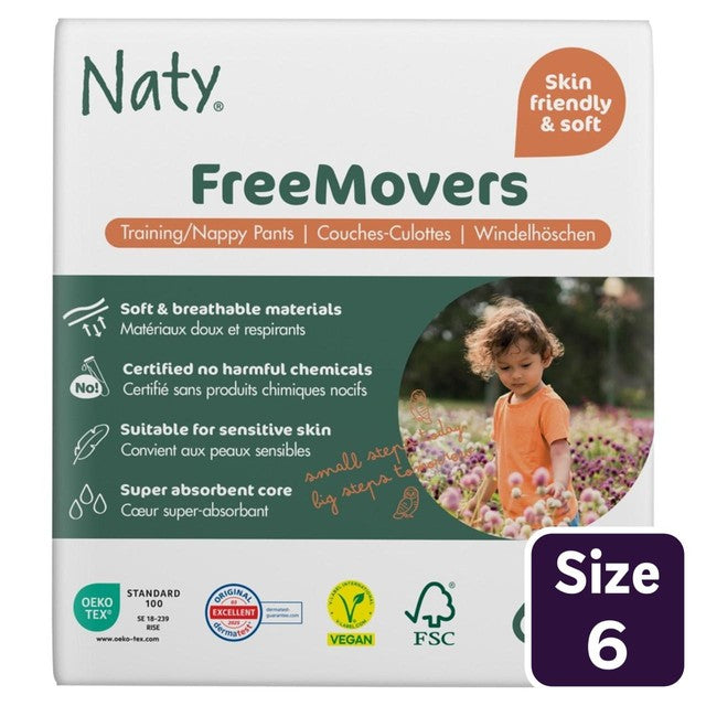 Naty FreeMovers Nappy Pants Size 6 18 Pack, imported from the UK