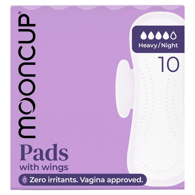 Mooncup Heavy Night period pads 10 pack, imported from the UK