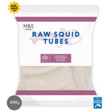 M&S raw squid tubes frozen 400g, imported from the UK