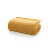 Deyongs mustard fleece throw 140cm x 180cm - British product