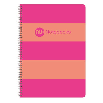 Carnet Nuco Nu Stripes A4 rose et orange, 160 pages
