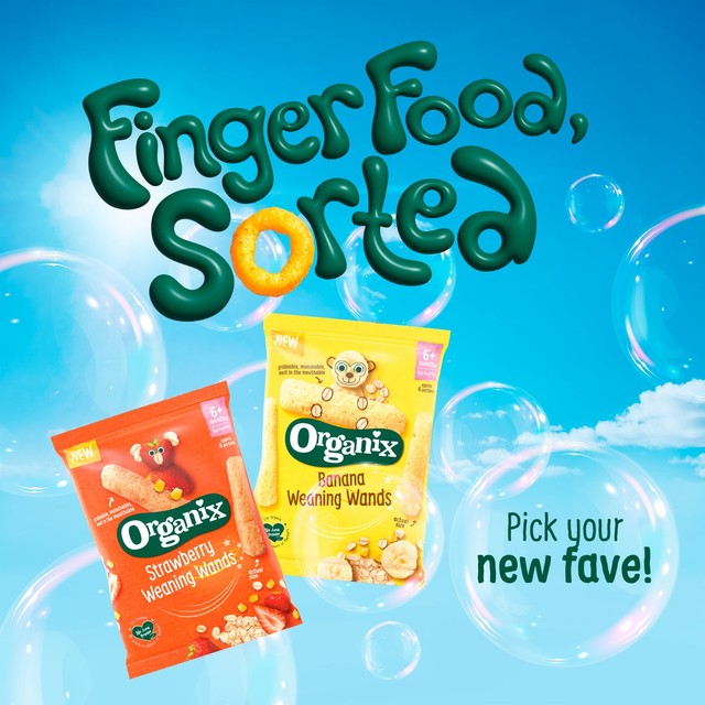 Organix Banana Baby Puffs 25g, imported from the UK