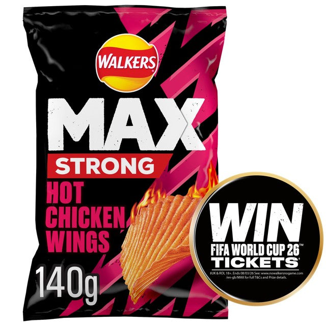 Walkers Hot Chicken Wings Crisps 140g (British brand)