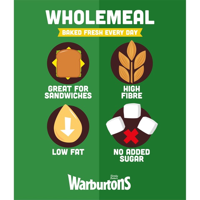 Warburtons wholemeal sliced bread 800g (British brand)