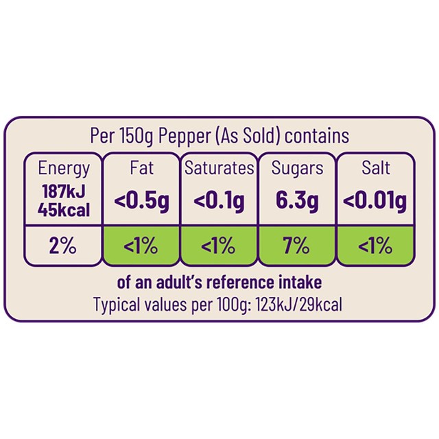 Ocado red peppers 3 pack, imported from the UK