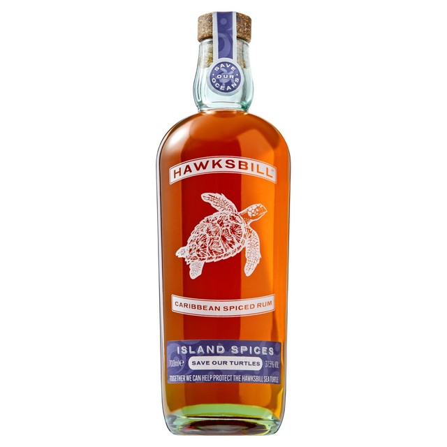 Hawksbill Caribbean spiced rum 70cl, UK version