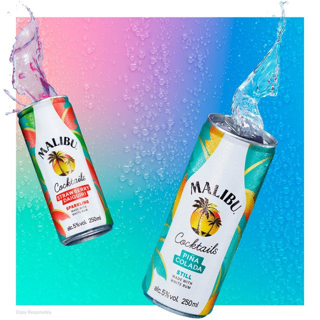 Malibu Pina Colada canned cocktail 250ml, imported from the UK