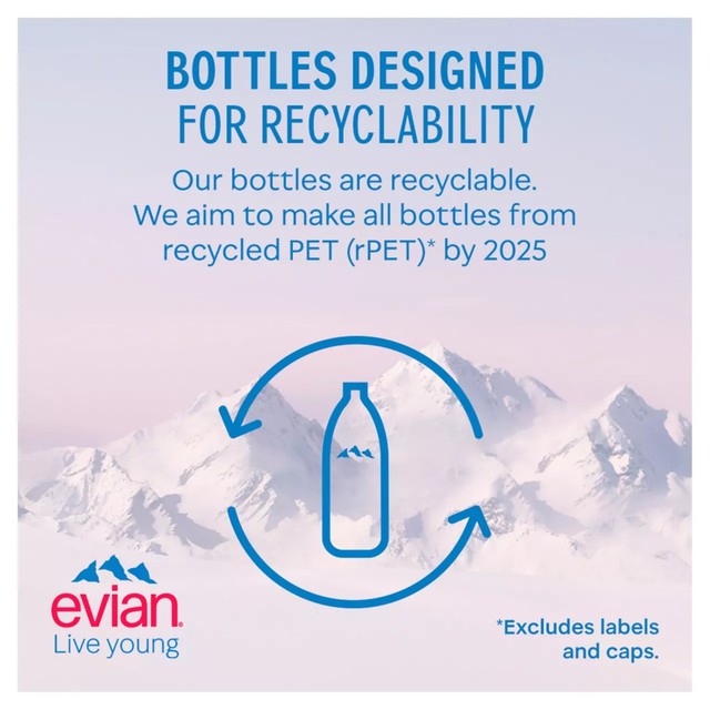 Evian still mineral water multipack 12 x 330ml - British product