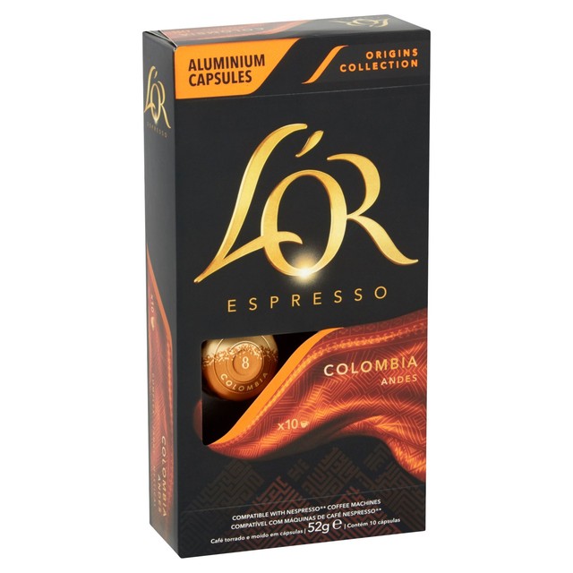 L'OR Colombia Coffee Pods Intensity 8 x10, UK version