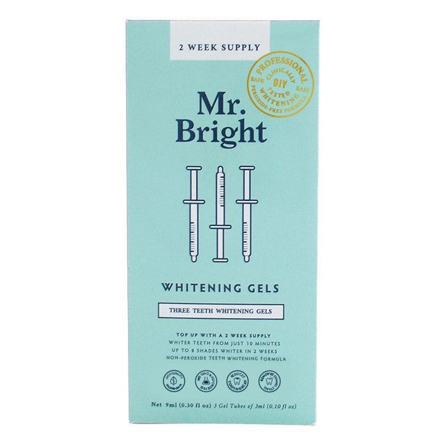 Mr Bright teeth whitening gels 3 pack, imported from the UK