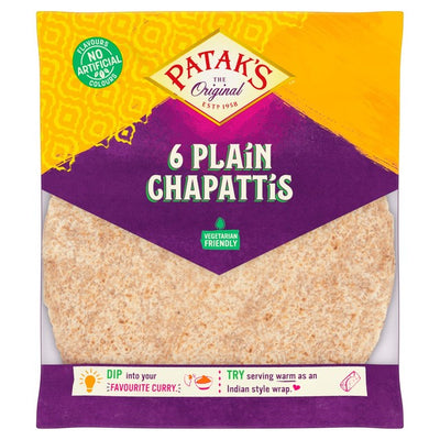 Patak's Plain Chapattis Indisk Flatbrød Pakke med 6