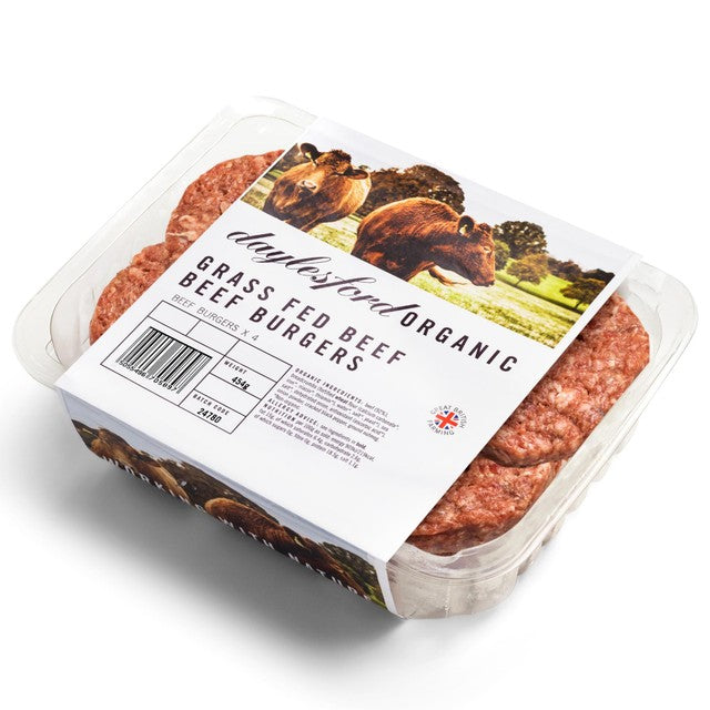 Daylesford Organic Quarter Pounder Beef Burgers 454g - British product