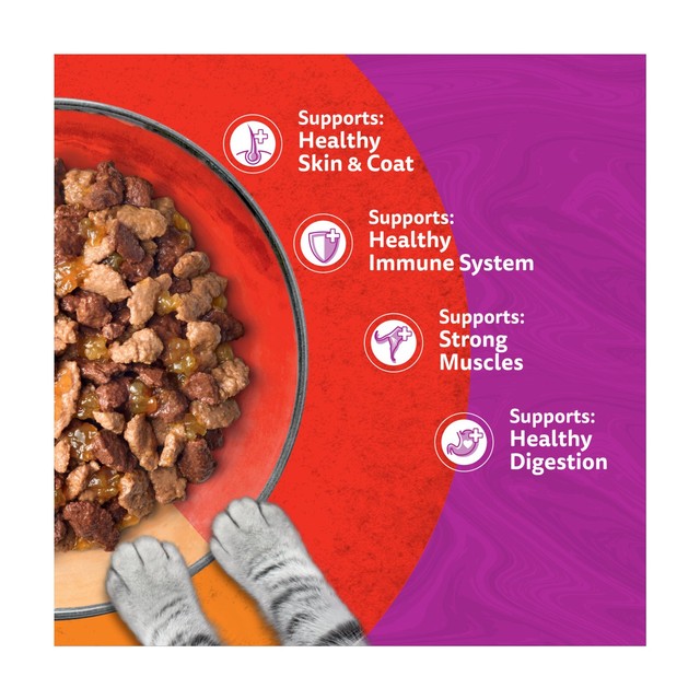 Whiskas Duo Meaty Combos cat food pouches 12 x 85g (British brand)