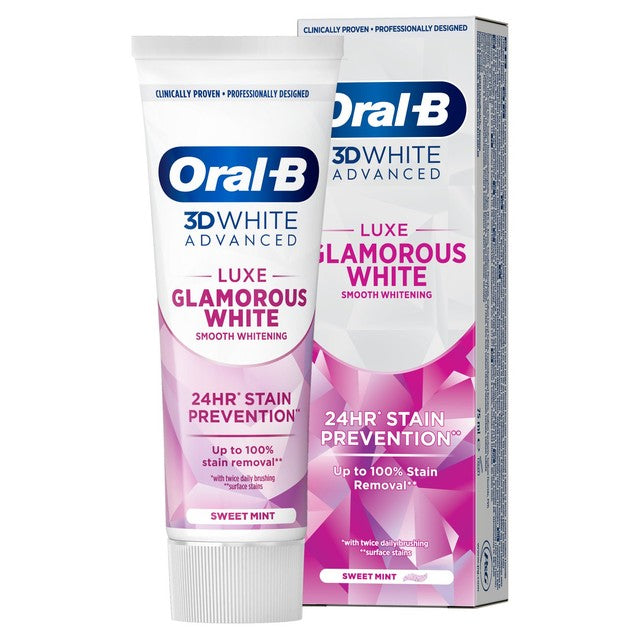 Oral-B 3D White toothpaste sweet mint 75ml, imported from the UK