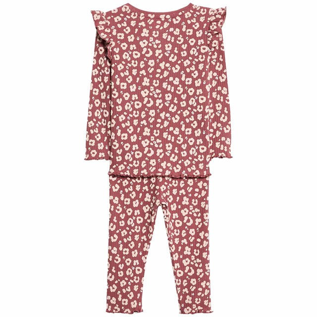 M&S leopard print baby outfit pink 6-9 months, imported from the UK